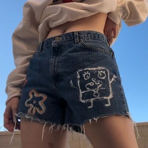 HAND-PAINTED DOODLEBOB SHORTS
